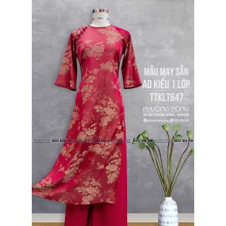 Áo Dài Phom Trẻ Gấm Lụa Phom Suông TTKLT647